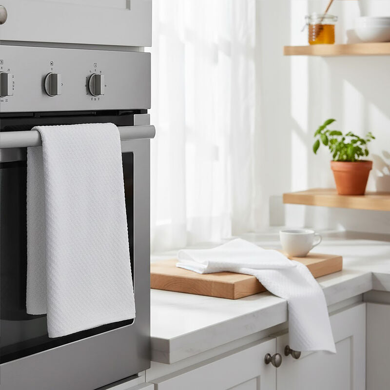Set of 3 White Terry Tea Towels