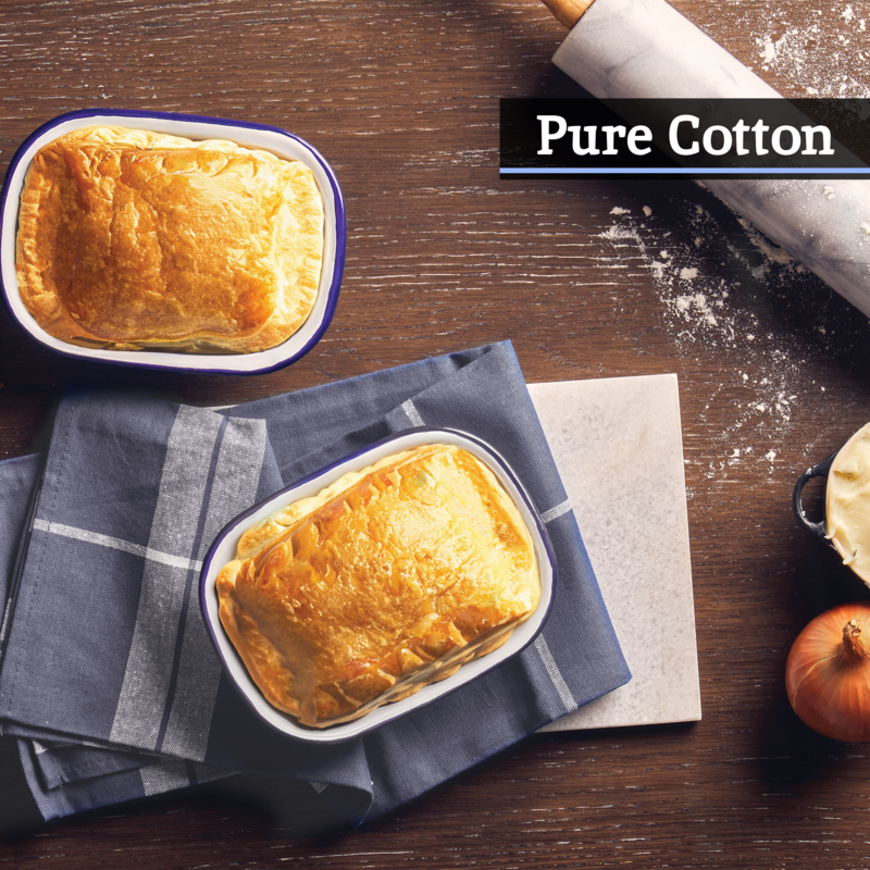 Set of Three Grey and White Tea Towels