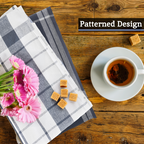 Set of Three Grey and White Tea Towels