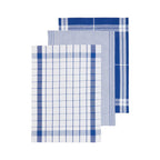 Set of Three Blue and White Tea Towels