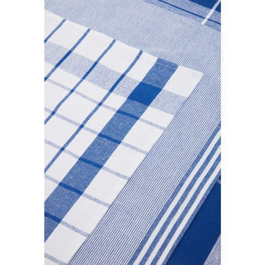 Set of Three Blue and White Tea Towels