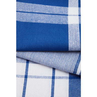 Set of Three Blue and White Tea Towels