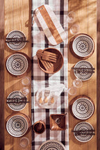 Grey and Black Check Tablecloth