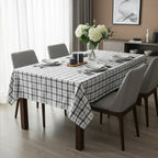 Grey and Black Check Tablecloth
