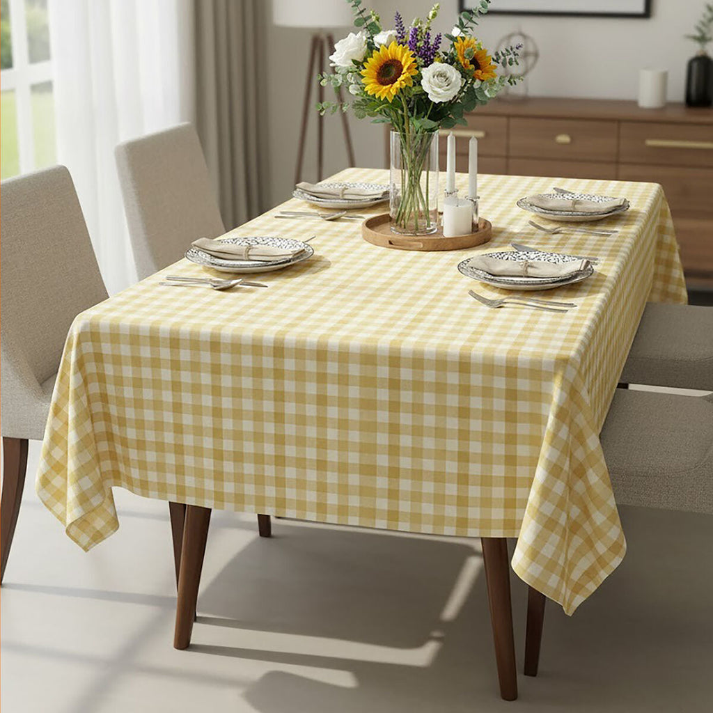 Yellow Check Tablecloth