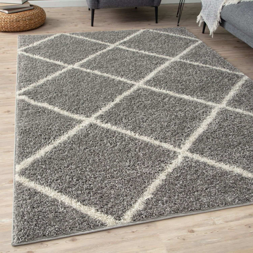 Moroccan Grey Shaggy Rug