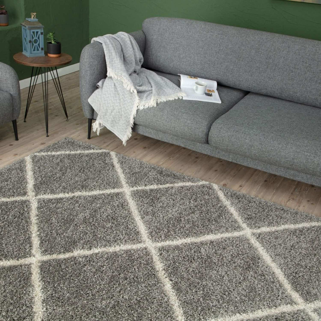 Moroccan Grey Shaggy Rug