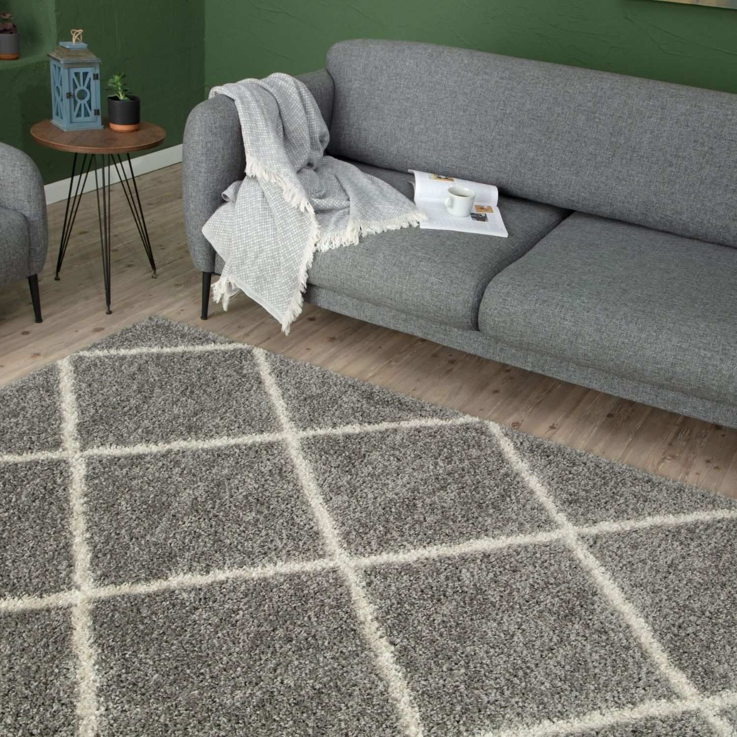 Moroccan Grey Shaggy Rug