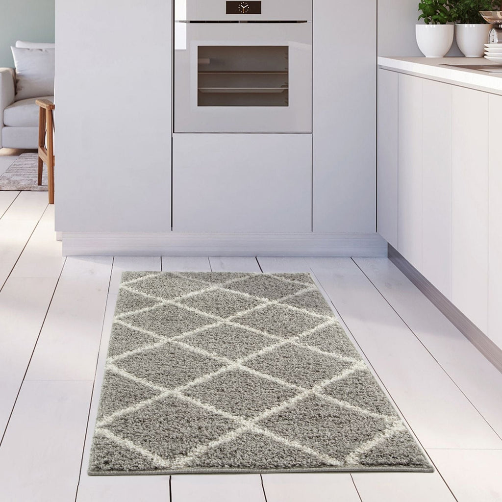 Moroccan Grey Shaggy Rug