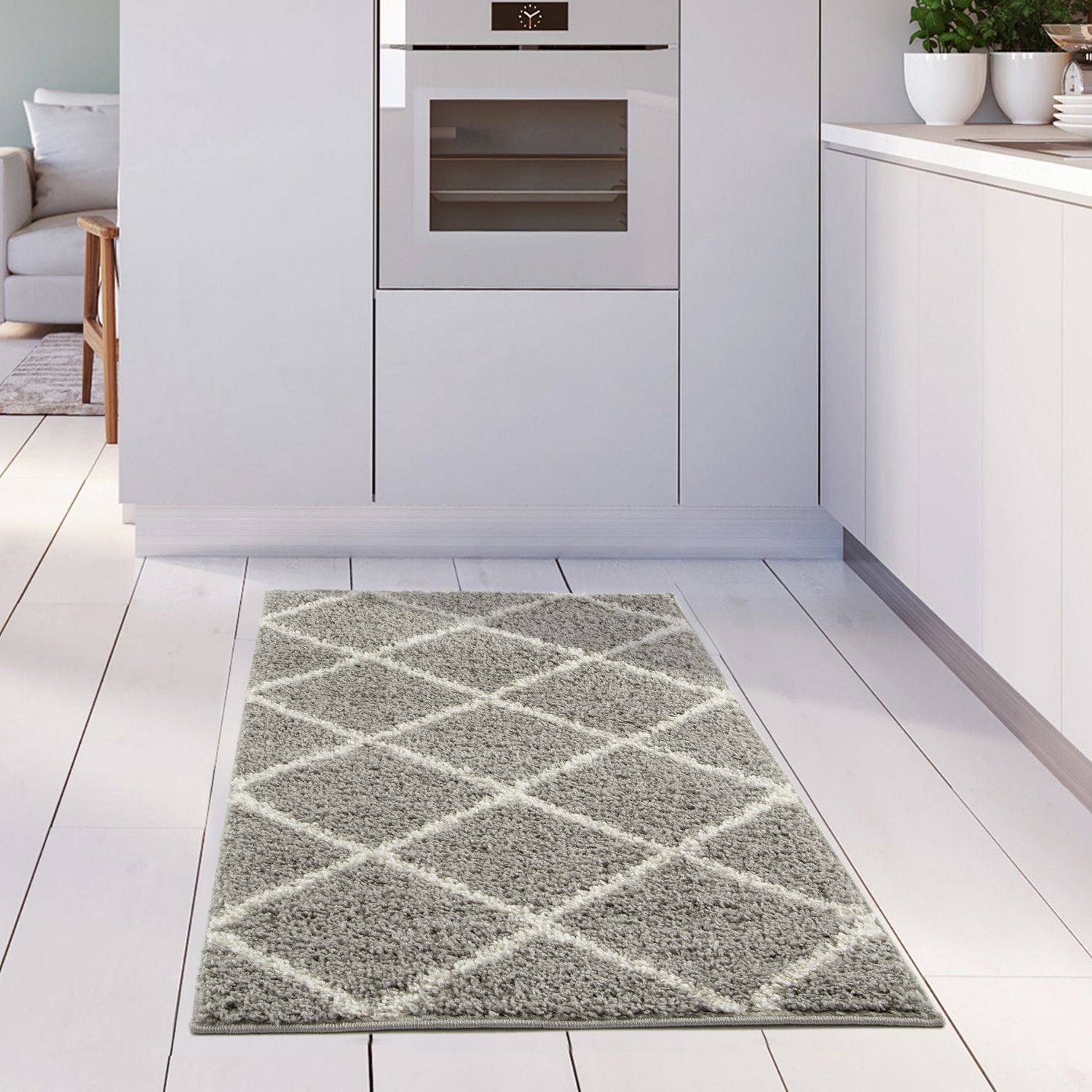 Moroccan Grey Shaggy Rug