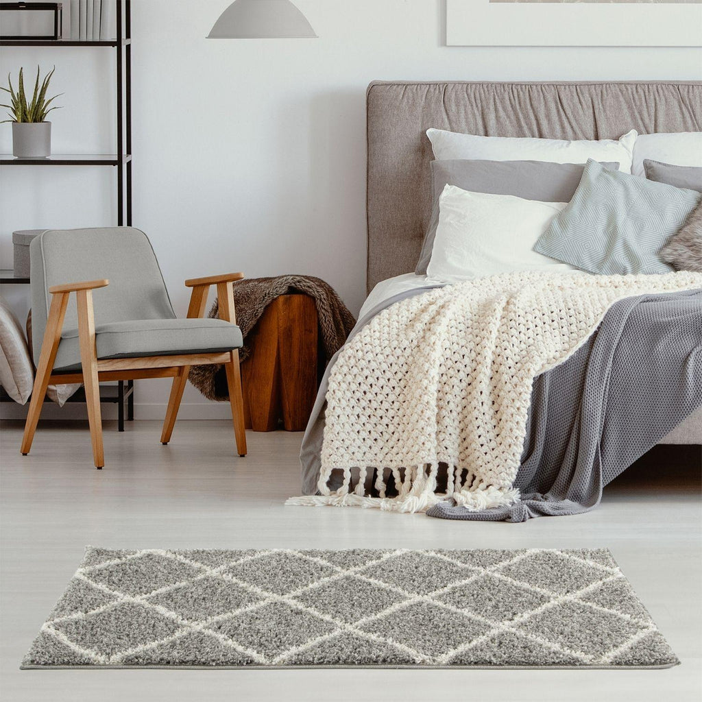 Moroccan Grey Shaggy Rug