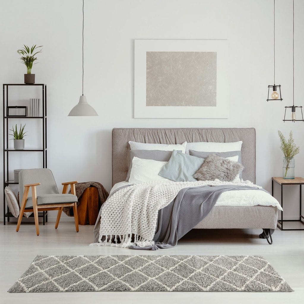 Moroccan Grey Shaggy Rug