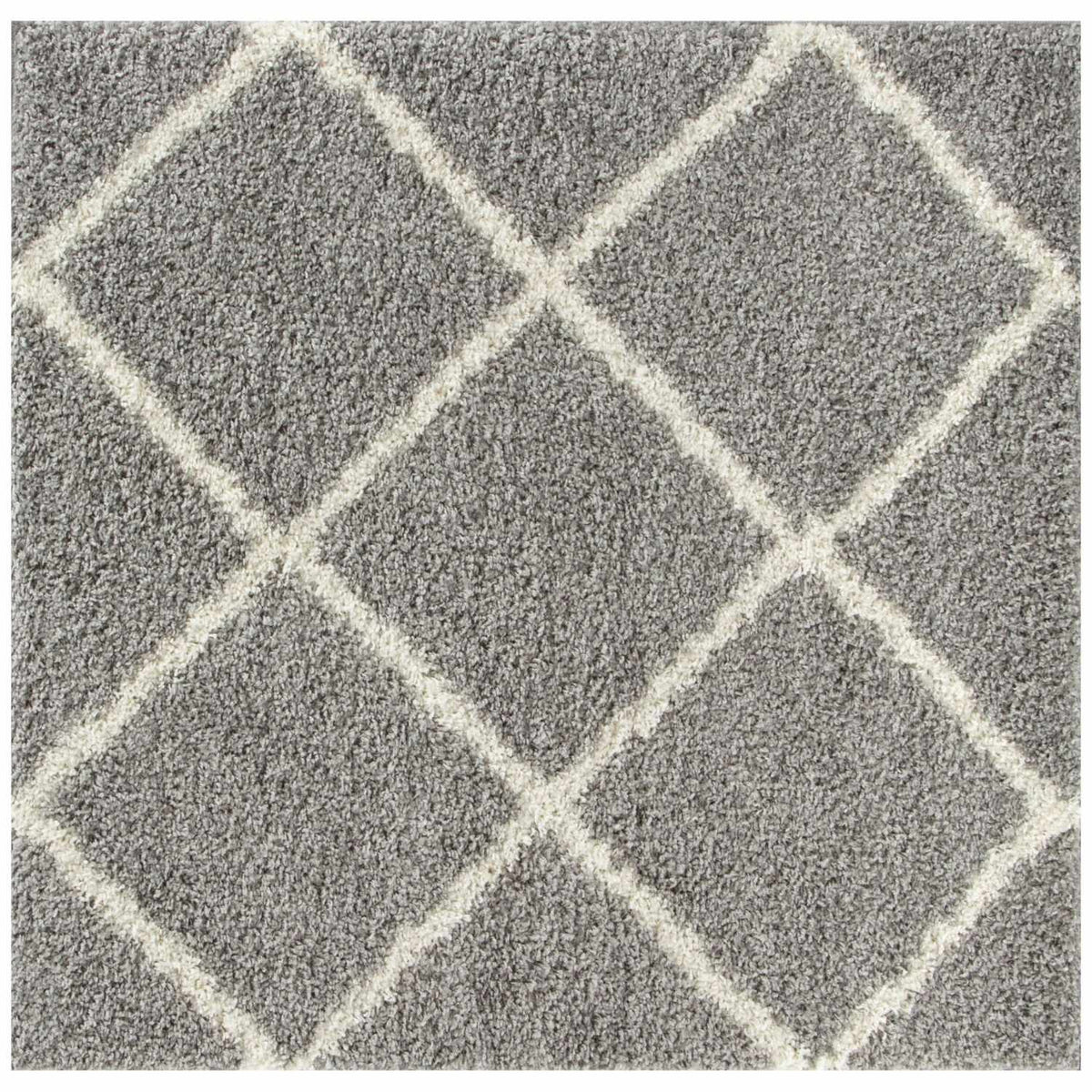 Moroccan Grey Shaggy Rug 120X120 cm