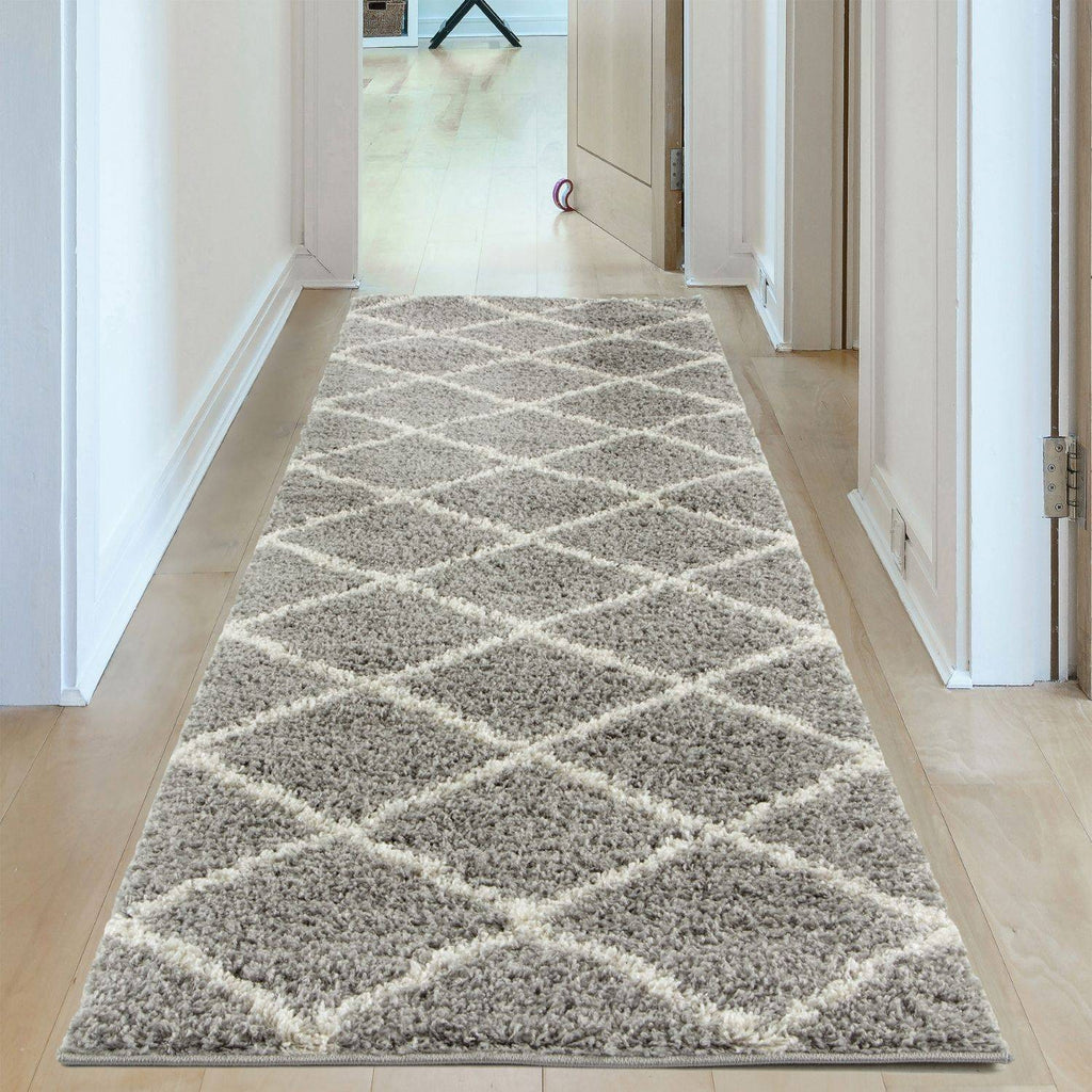 Moroccan Grey Shaggy Rug
