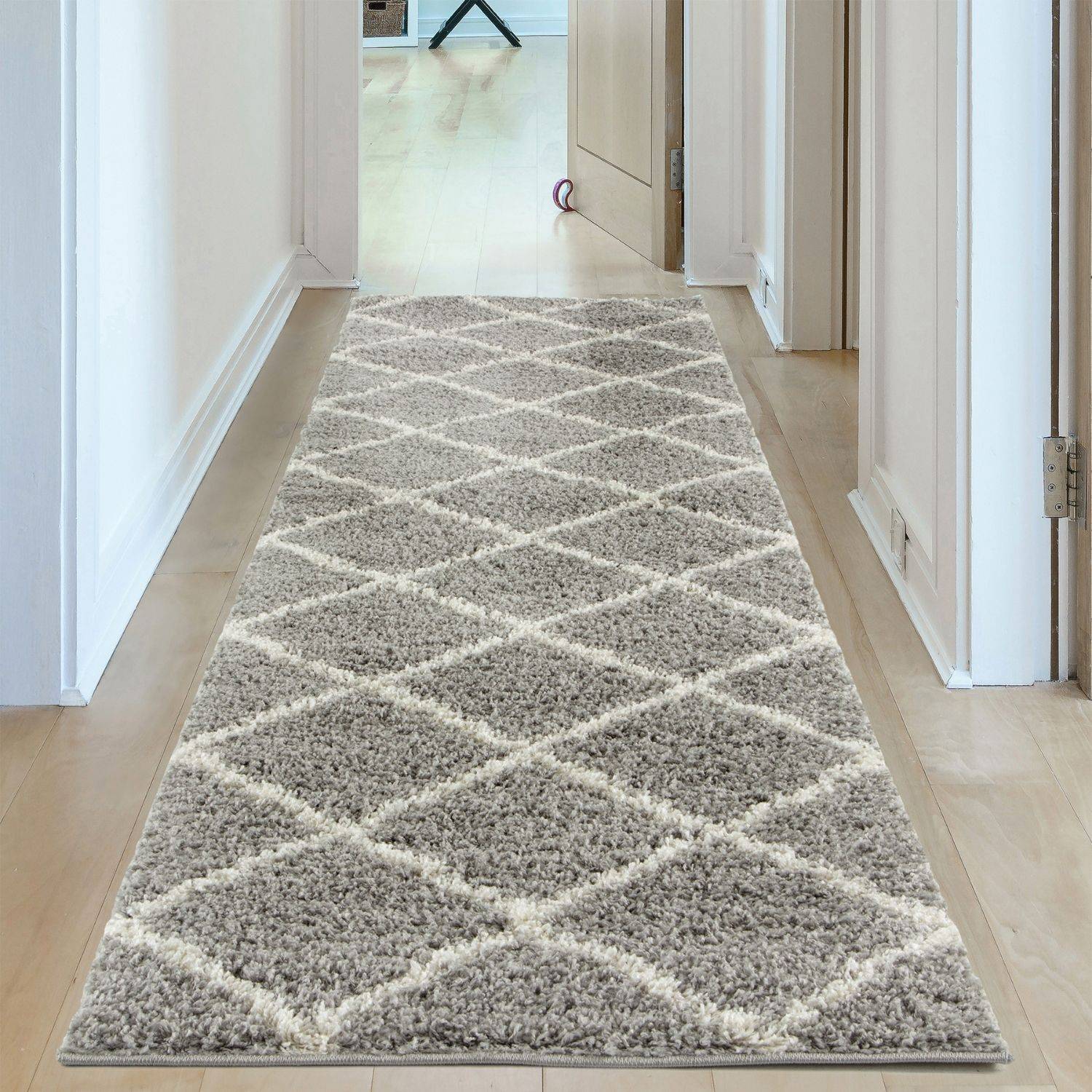 Moroccan Grey Shaggy Rug