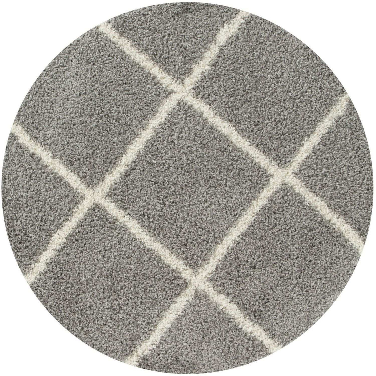 Moroccan Grey Shaggy Rug Ø 120 cm