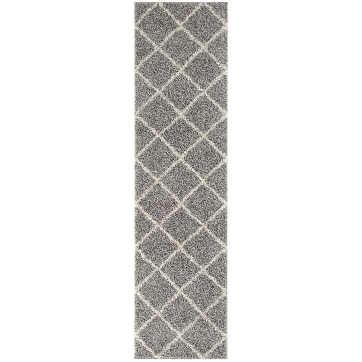 Moroccan Grey Shaggy Rug 80X300 cm