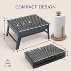 Easy-to-Use Portable BBQ Grill – Foldable Barbeque Outdoor Travel | Charcoal Barbecue Perfect for Camping, Garden, Picnic Folding Camping Stainless Steel Smoker