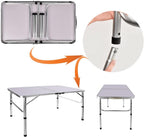 Adjustable Height Folding Table | Aluminium & MDF | 9 Size Options | Indoor & Outdoor