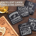 48 Piece Square Black Slate Coasters for Laser Engraving