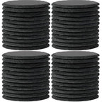48 PCS Round Black Slate Coasters for Laser Engraving
