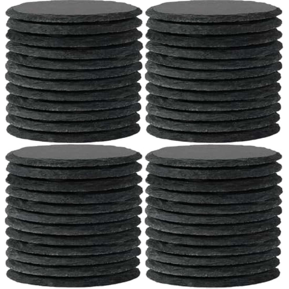48 PCS Round Black Slate Coasters for Laser Engraving