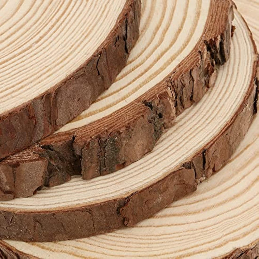 10 PCS Natural Wood Slices 18-20cm Unfinished Round Log Discs