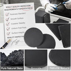 60 PCS Black Slate Coasters Round and Square for Laser Engraving