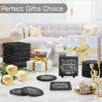 60 PCS Black Slate Coasters Round and Square for Laser Engraving