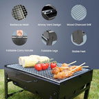 Easy-to-Use Portable BBQ Grill – Foldable Barbeque Outdoor Travel | Charcoal Barbecue Perfect for Camping, Garden, Picnic Folding Camping Stainless Steel Smoker