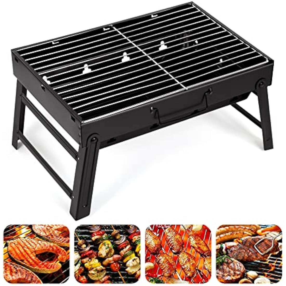 Charcoal Barbecue, Portable Foldable BBQ Grill, Table Charcoal BBQ for Picnic, Travel, Garden, Camping - M Size