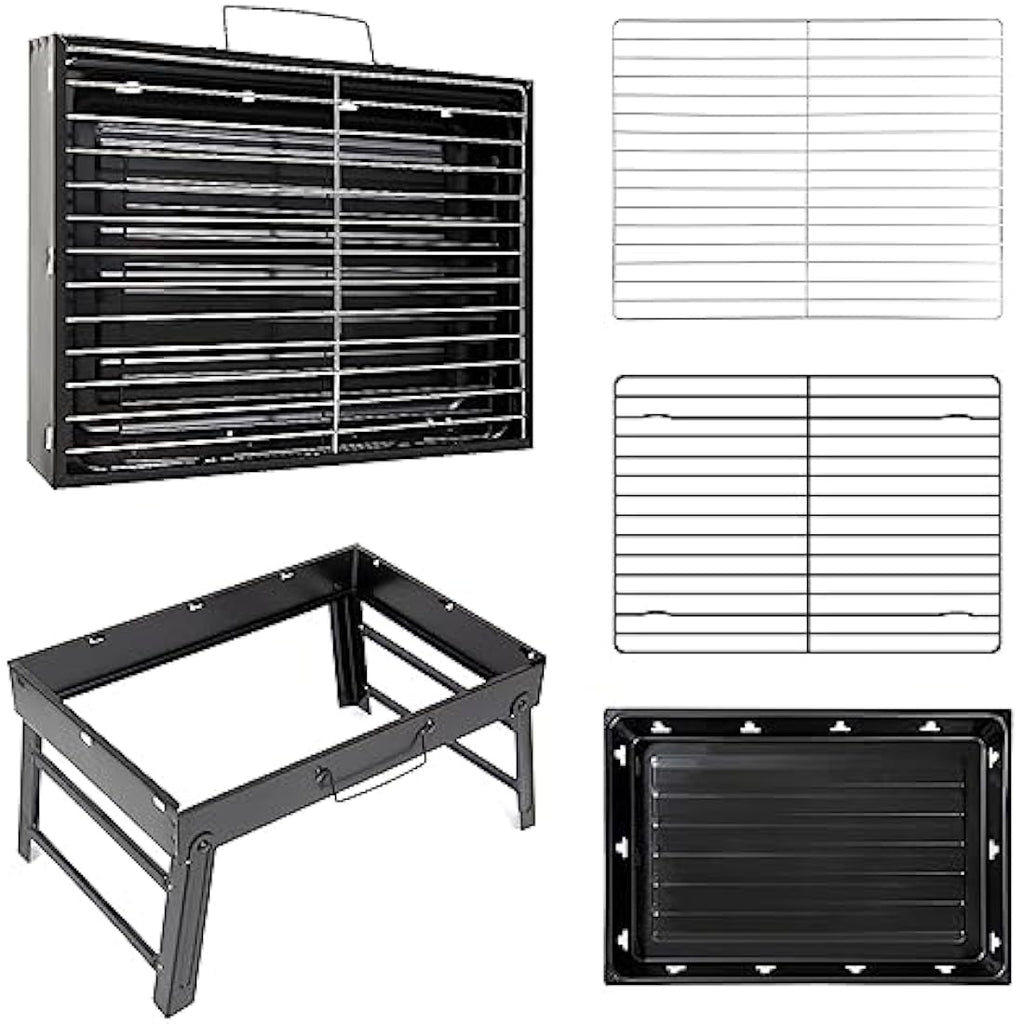 Charcoal Barbecue, Portable Foldable BBQ Grill, Table Charcoal BBQ for Picnic, Travel, Garden, Camping - M Size