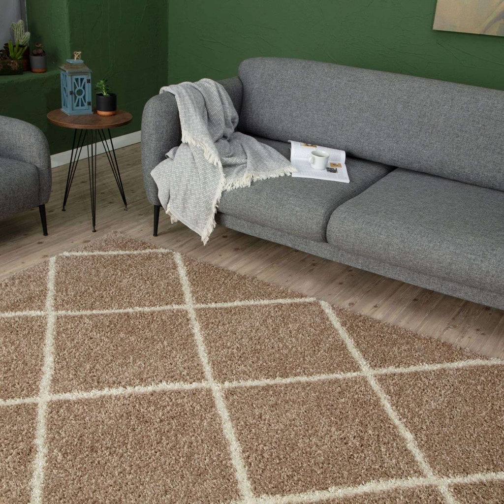 Moroccan Beige Shaggy Rug