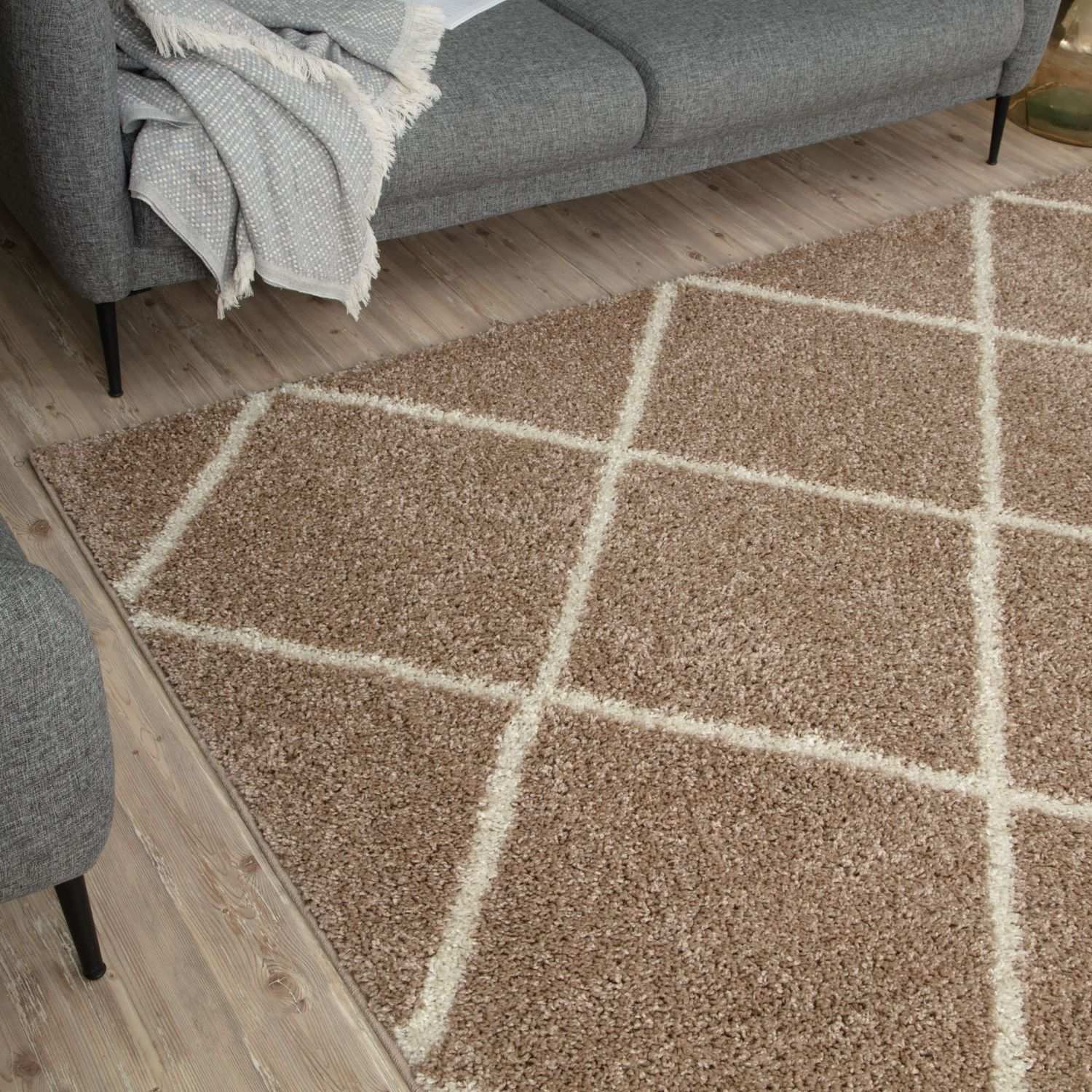 Moroccan Beige Shaggy Rug