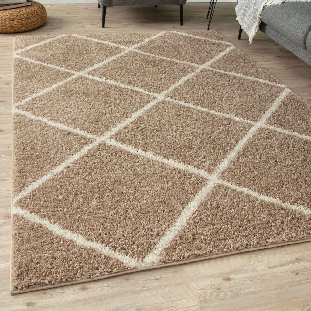 Moroccan Beige Shaggy Rug