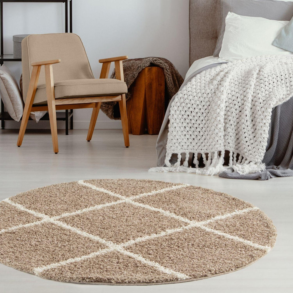 Moroccan Beige Shaggy Rug