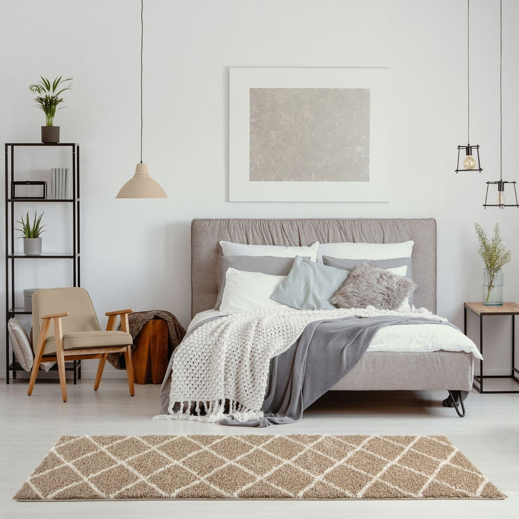 Moroccan Beige Shaggy Rug