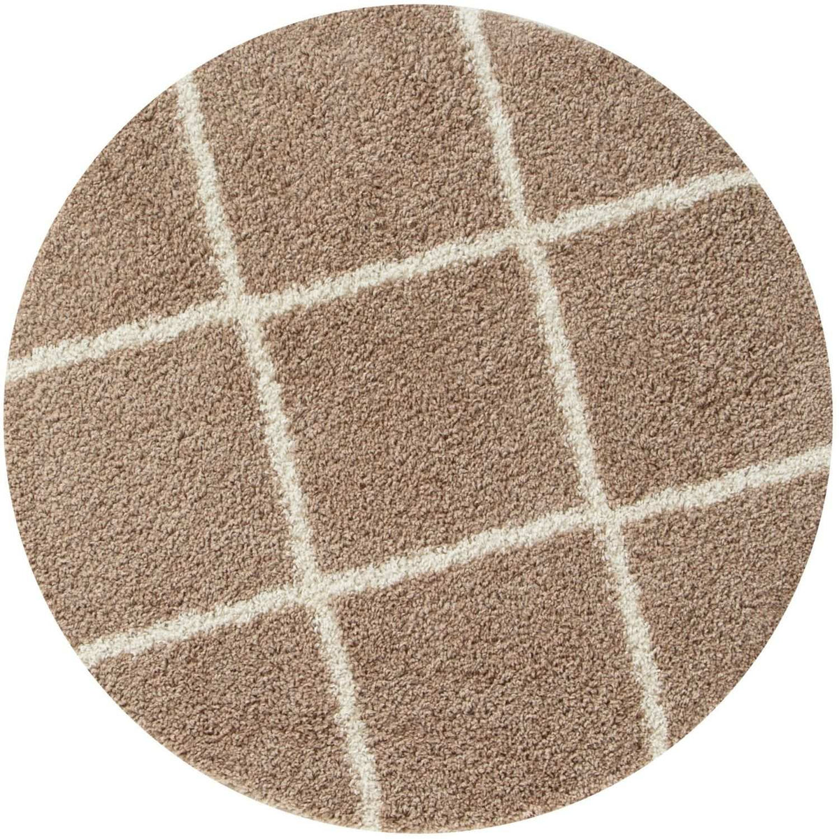 Moroccan Beige Shaggy Rug Ø 120 cm