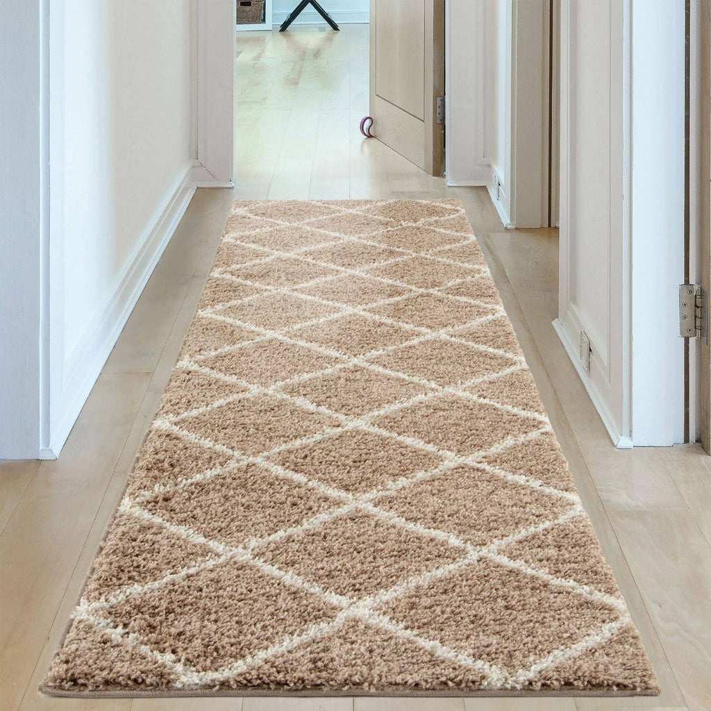 Moroccan Beige Shaggy Rug