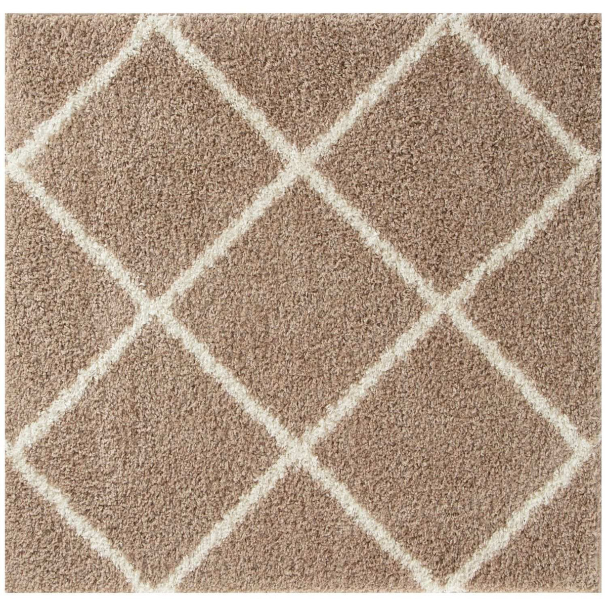 Moroccan Beige Shaggy Rug 120X120 cm