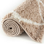 Moroccan Beige Shaggy Rug