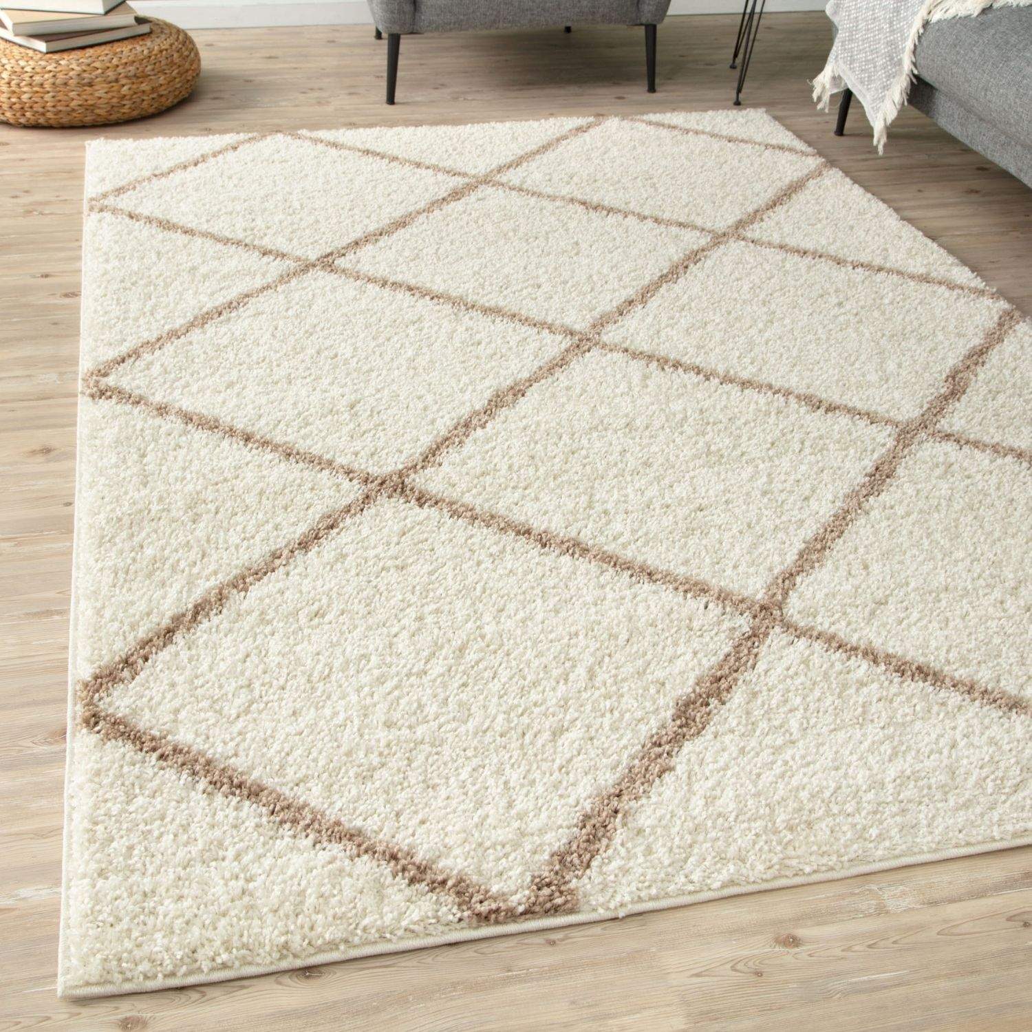 Moroccan Ivory Shaggy Rug