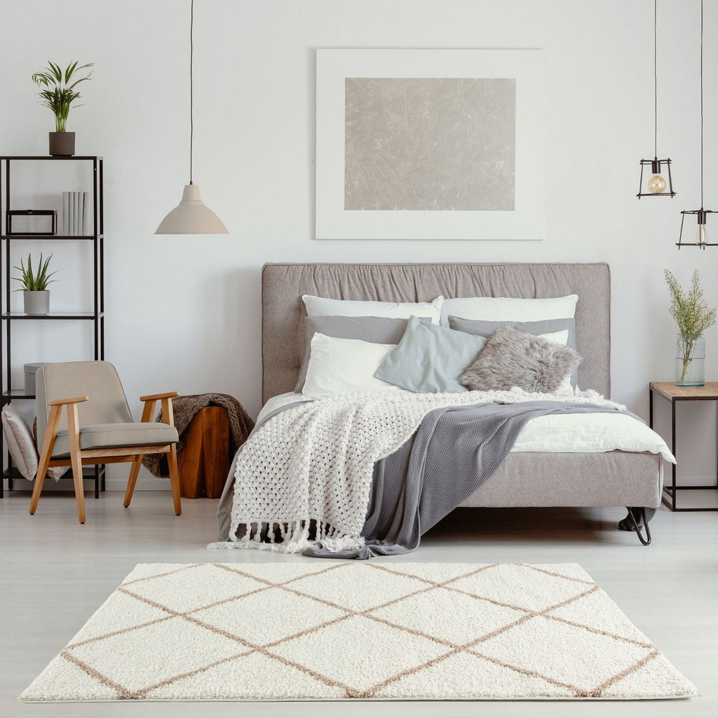 Moroccan Ivory Shaggy Rug