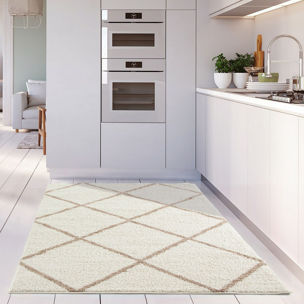 Moroccan Ivory Shaggy Rug