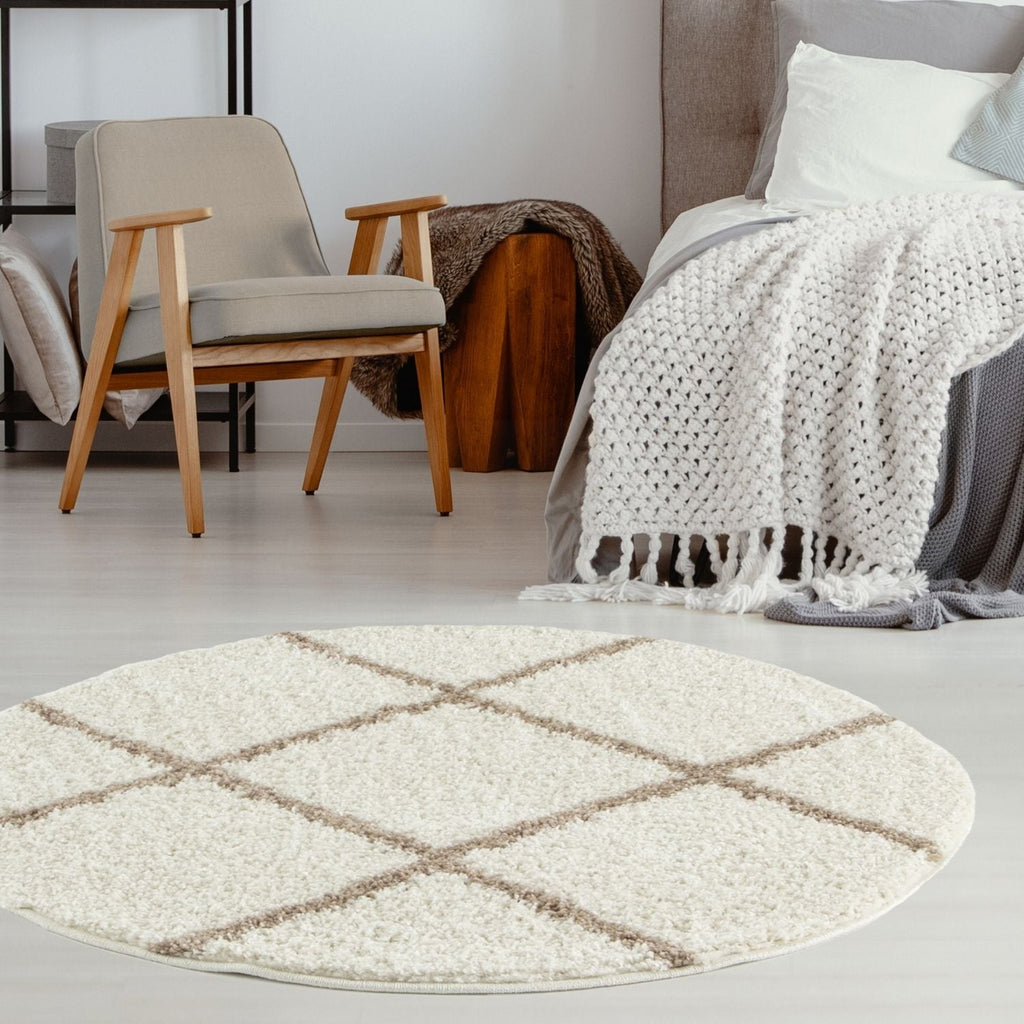 Moroccan Ivory Shaggy Rug