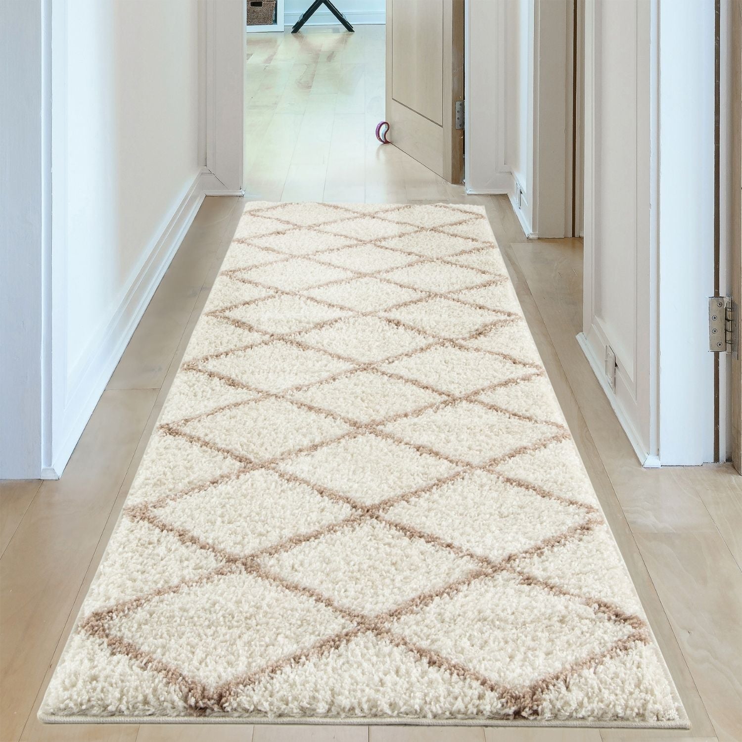 Moroccan Ivory Shaggy Rug
