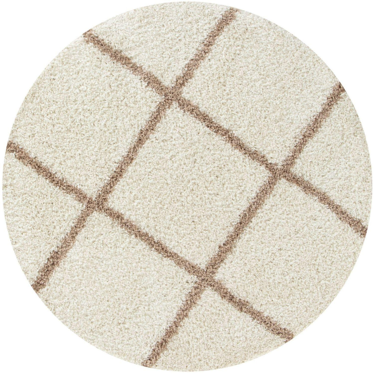 Moroccan Ivory Shaggy Rug Ø 120 cm