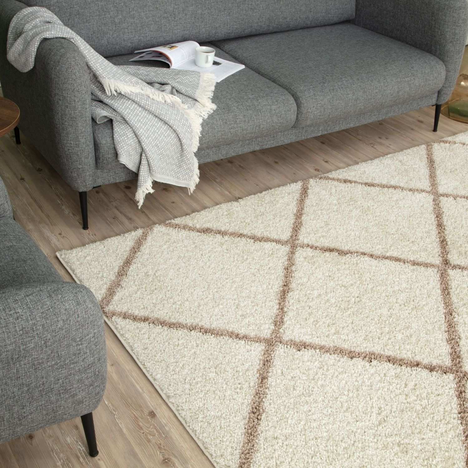 Moroccan Ivory Shaggy Rug