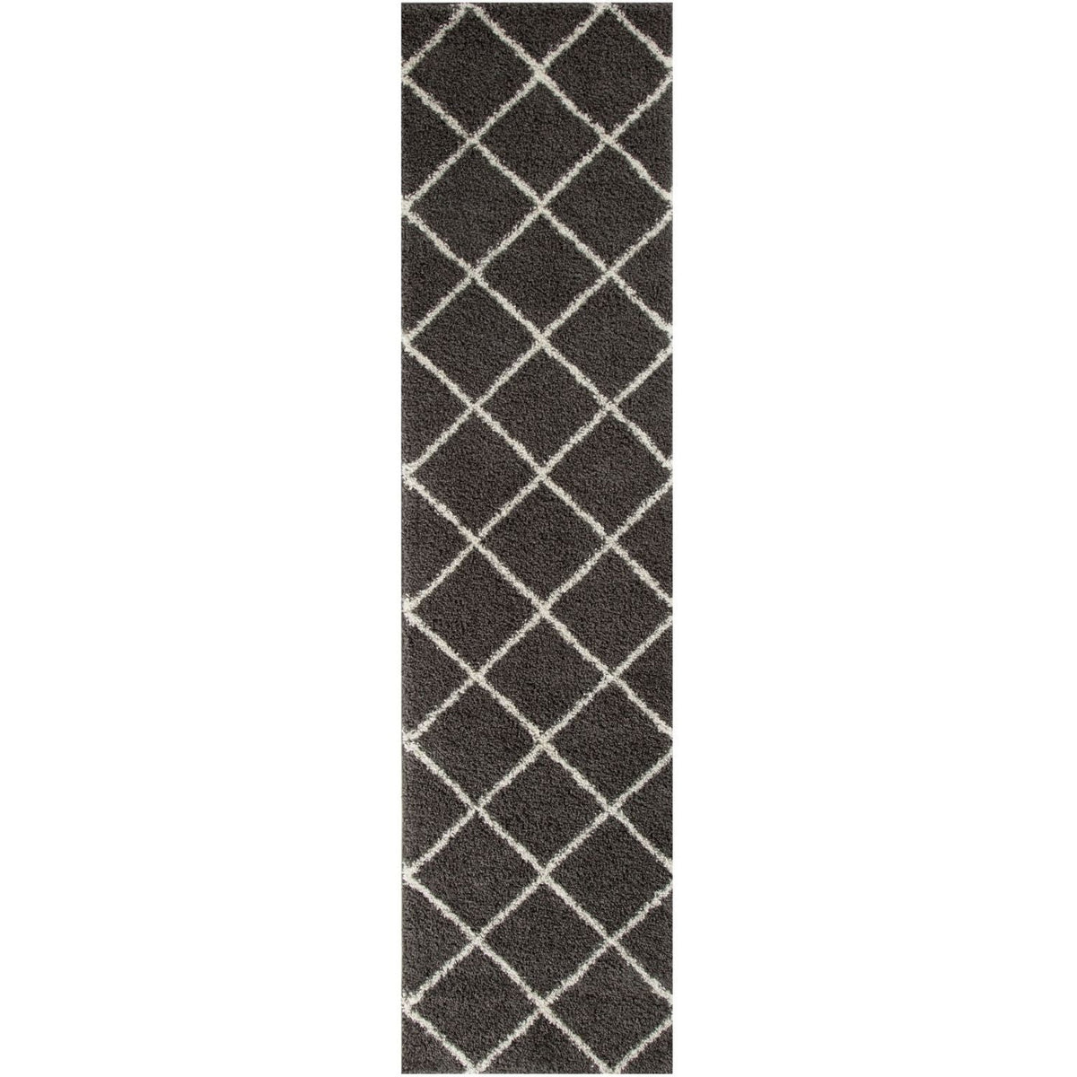 Moroccan Dark Grey Shaggy Rug 80X300 cm