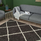 Moroccan Dark Grey Shaggy Rug
